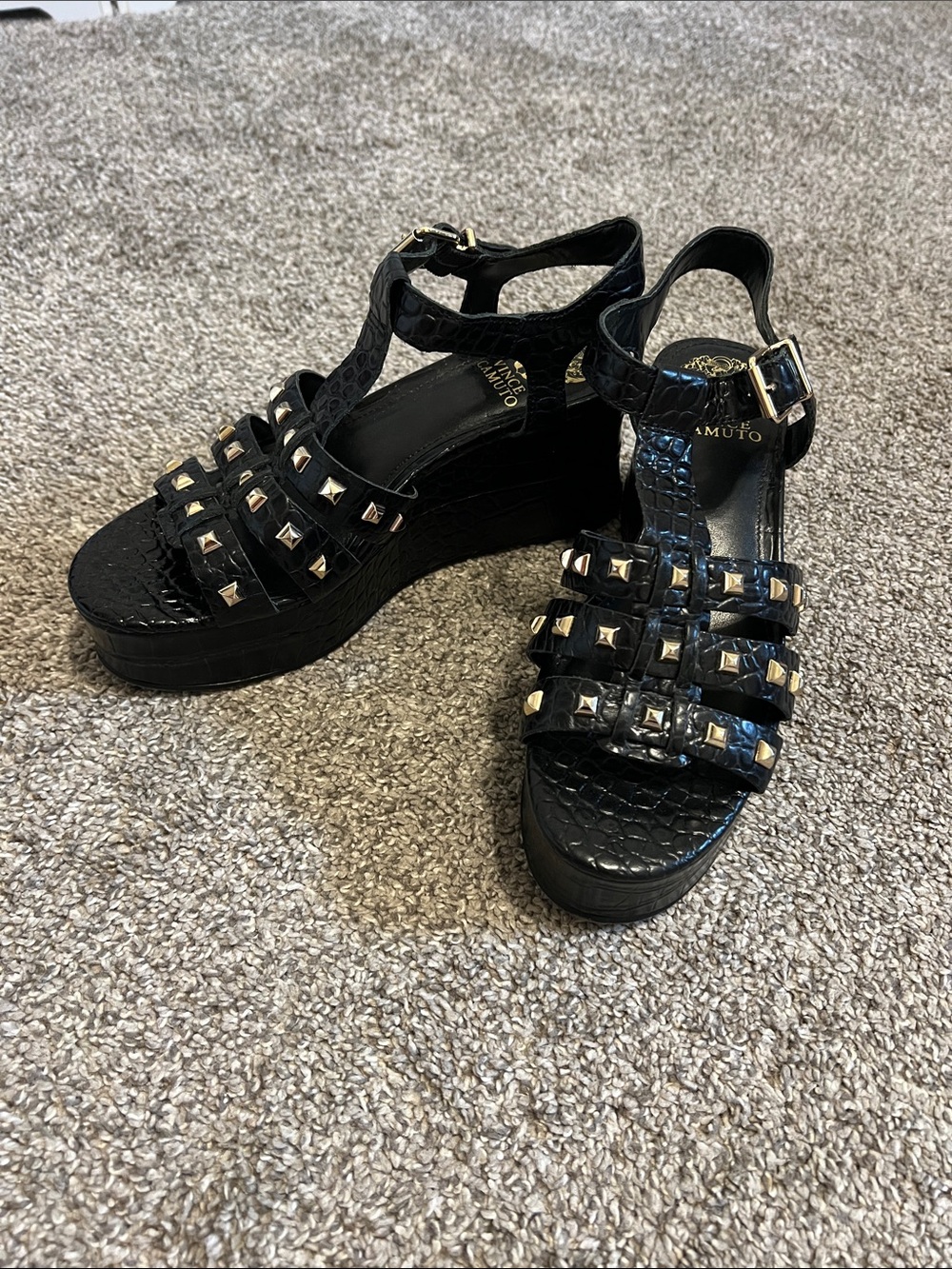 Black Studded Platform Sandals